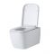 Milano Longton - White Modern Square Wall Hung Toilet with Soft Close Seat