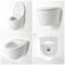 Milano Altham - White Modern Round Rimless Wall Hung Toilet with Soft Close Seat