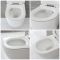 Milano Overton - White Modern Round Wall Hung Rimless Toilet with Soft Close Seat