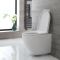 Milano Irwell - White Modern Round Rimless Wall Hung Toilet with Soft Close Seat