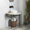 Milano Santo - Black Washstand with White Countertop and 360mm Round Basin