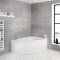 Milano Newby - White Modern Right Hand Corner Bath with Panel - 1500mm x 1020mm
