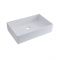 Milano Westby - White Modern Rectangular Countertop Basin with High Rise Mixer Tap - 610mm x 400mm