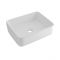 Milano Rivington - White Modern Rectangular Countertop Basin and High Rise Mixer Tap - 480mm x 370mm