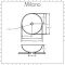 Milano Irwell - White Modern Round Countertop Basin - 400mm x 400mm (No Tap-Holes)