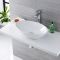 Milano Altham - White Modern Oval Countertop Basin with High Rise Mixer Tap - 520mm x 320mm
