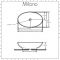 Milano Altham - White Modern Oval Countertop Basin - 520mm x 320mm (No Tap-Holes)