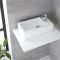 Milano Elswick - White Modern Rectangular Countertop Basin with Deck Mounted Mixer Tap - 450mm x 250mm