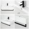 Milano Elswick - White Modern 750mm x 420mm Rectangular Wall Hung Basin with Black Towel Rail