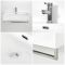 Milano Elswick - White Modern 750mm x 420mm Rectangular Wall Hung Basin with Chrome Towel Rail