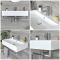 Milano Elswick - White Modern 750mm x 420mm Rectangular Wall Hung Basin with Chrome Towel Rail