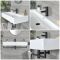 Milano Elswick - White Modern 1010mm x 425mm Rectangular Wall Hung Basin with Black Towel Rail