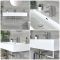 Milano Elswick - White Modern 1010mm x 425mm Rectangular Wall Hung Basin with Chrome Towel Rail