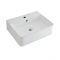 Milano Farington - White Modern Rectangular Countertop Basin with Mono Mixer Tap - 520mm x 420mm
