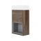 Milano Bexley - Dark Oak 400mm Wall Hung Open Shelf Cloakroom Vanity Unit with Basin