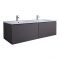 Milano Oxley - Grey 1200mm Wall Hung Vanity Unit with Double Basins