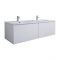 Milano Oxley - White 1200mm Wall Hung Vanity Unit with Double Basins