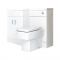 Milano Ren - White Modern Left-Hand Vanity and WC Combination Unit with Farington Toilet and Cistern
