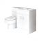 Milano Lurus - White 1105mm Modern Right-Hand Vanity and WC Combination Unit with Farington Toilet