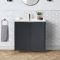 Milano Edge - Anthracite 800mm Wall Hung Modern Vanity Unit with Basin - Choice of Handles