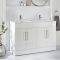 Milano Lurus - White 1200mm Freestanding Vanity Unit and Double Basin - Choice of Handles
