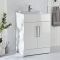 Milano Lurus - White 600mm Freestanding Vanity Unit and Basin - Choice of Handles