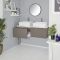 Milano Oxley - Grey and White 1200mm Wall Hung Vanity Unit with Countertop Basins