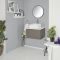 Milano Oxley - Grey and White 600mm Wall Hung Vanity Unit with Top and Countertop Basin