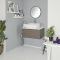 Milano Oxley - Grey and White 800mm Wall Hung Vanity Unit with Top and Countertop Basin