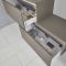 Milano Oxley - Grey 1400mm Wall Hung Stepped Vanity Unit with Countertop Basin