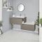 Milano Oxley - Grey 1400mm Wall Hung Stepped Vanity Unit with Basin