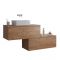 Milano Oxley - Golden Oak 1600mm Wall Hung Stepped Vanity Unit with Countertop Basin