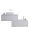 Milano Oxley - White 1600mm Wall Hung Stepped Vanity Unit with Countertop Basin