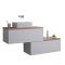 Milano Oxley - White and Golden Oak 1600mm Wall Hung Stepped Vanity Unit with Countertop Basin
