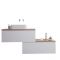Milano Oxley - White and Golden Oak 1600mm Wall Hung Stepped Vanity Unit with Countertop Basin