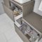 Milano Oxley - Grey 1800mm Wall Hung Stepped Vanity Unit with Countertop Basins