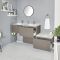 Milano Oxley - Grey 1800mm Wall Hung Stepped Vanity Unit with Basin