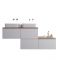 Milano Oxley - White and Oak 1800mm Wall Hung Stepped Vanity Unit with Countertop Basin