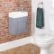 Milano Thornton - Light Grey 400mm Wall Hung Traditional Cloakroom Vanity Unit with Basin - Choice of Handles