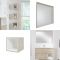 Milano Bexley - Light Oak Modern 800mm Open Shelf Vanity Unit, WC Unit, Pan, Three Storage Units and Mirror