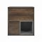 Milano Bexley - Dark Oak 600mm Wall Hung Open Shelf Vanity Unit with Square Countertop Basin