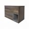 Milano Bexley - Dark Oak 800mm Wall Hung Open Shelf Vanity Unit with Rectangular Countertop Basin