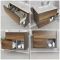 Milano Bexley - Dark Oak 800mm Wall Hung Open Shelf Vanity Unit with Basin