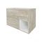 Milano Bexley - Light Oak 800mm Wall Hung Open Shelf Vanity Unit with Rectangular Countertop Basin