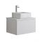 Milano Oxley - White 600mm Wall Hung Vanity Unit with Square Countertop Basin