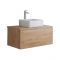 Milano Oxley - Golden Oak 800mm Wall Hung Vanity Unit with Countertop Basin
