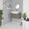 Milano Oxley - Grey 800mm Wall Hung Vanity Unit with Countertop Basin