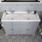 Milano Thornton - Light Grey 1200mm Traditional Vanity Unit with Double Basin - Choice of Handle Finish
