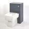 Milano Atticus - Grey Modern 500mm WC Unit with Back to Wall Toilet, Cistern and Soft Close Seat