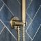 Milano Clarus - Modern Round Outlet Elbow and Bracket for Hand Showers - Brushed Brass